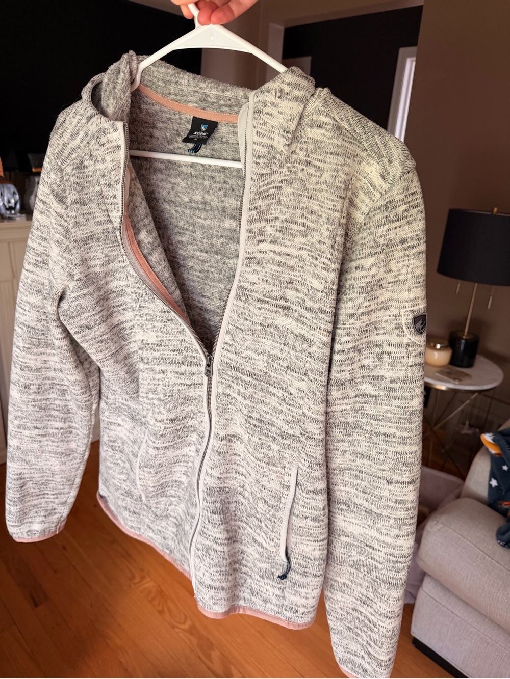 Kuhl Women's Heathered Light Gray Zip-Up Hoodie